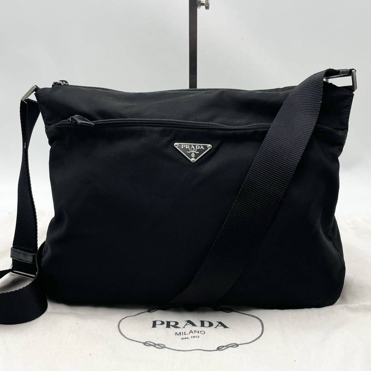 【驚きの破格値，驚きの破格値，HOT】 1円 上 PRADA プラダ ショルダーバッグ メンズ カメラバッグ 三角ロゴプレート テスートナイロン ブラック 黒 斜めがけ 肩掛けカバン(ショルダーバッグ)｜売買されたオークション情報、yahooの かばん、バッグ