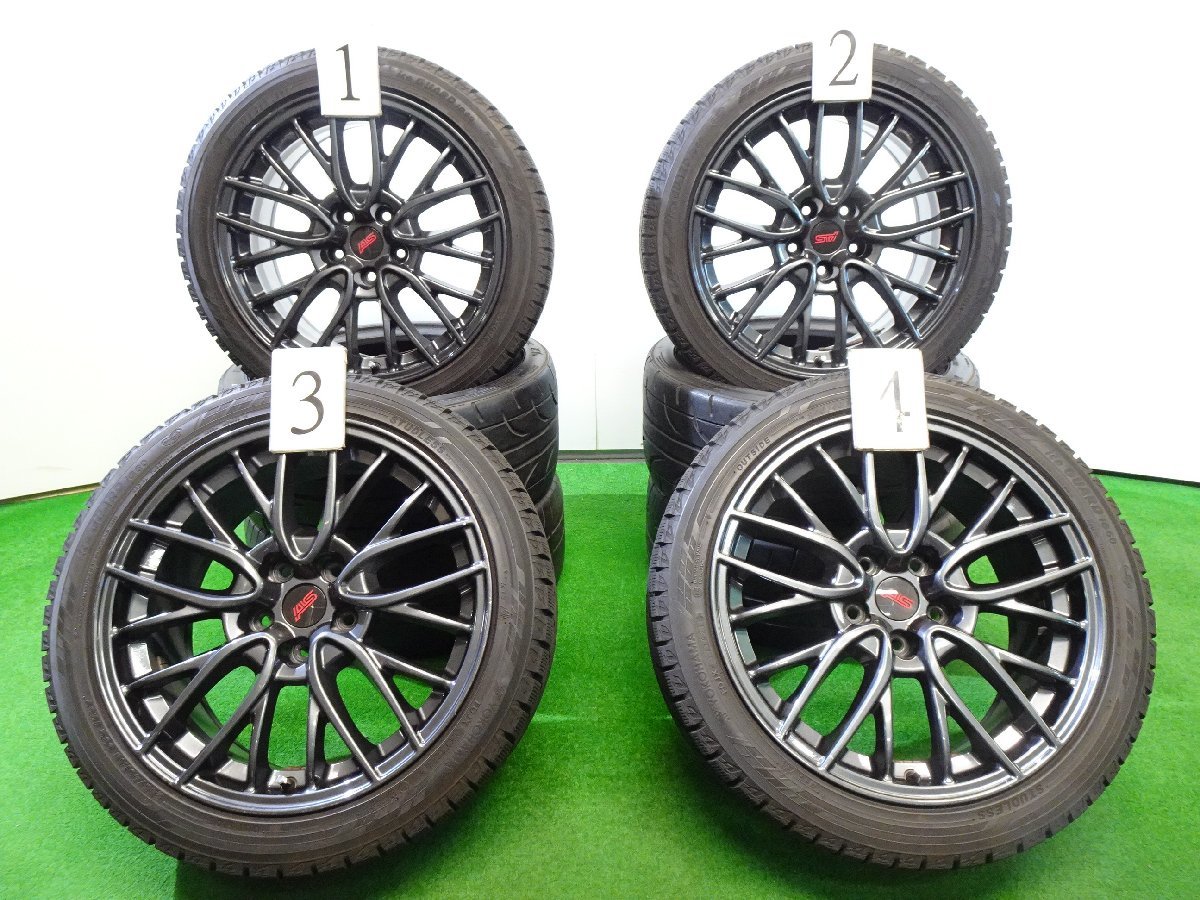 18インチ スタッドレスタイヤスポーク ホイール　2本セット 4本 スバル WRX STi VAB 純正 18インチ 8.5J +55 5H 114.3 スタッドレス