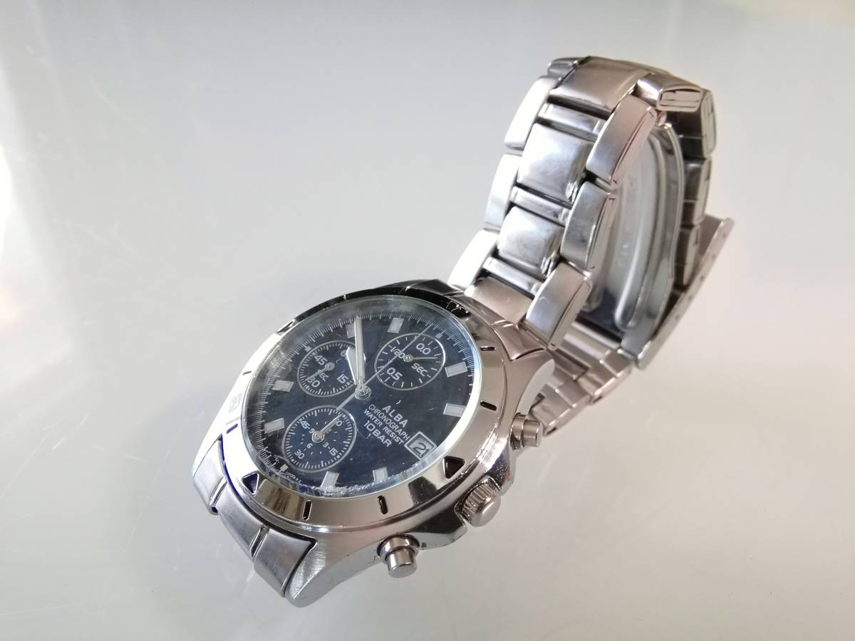 SEIKO ALBA セイコー クロノグラフ アルバ 稼働品 クロノ CABIN 美品 
