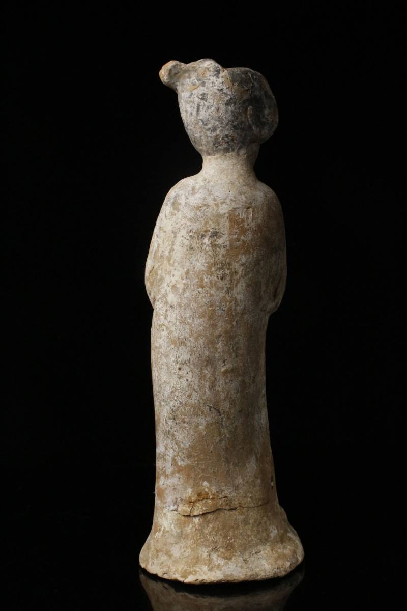 LIG】中国美術 唐代 加彩 婦人俑 特大34.5㎝ 美人像 置物 時代古玩
