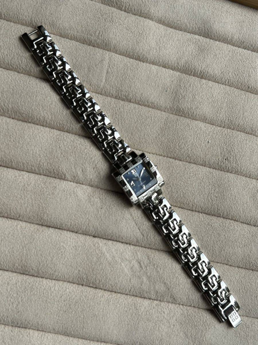 美品 GIVENCHY ジバンシー レディース腕時計 クォーツ スクエア ブルー