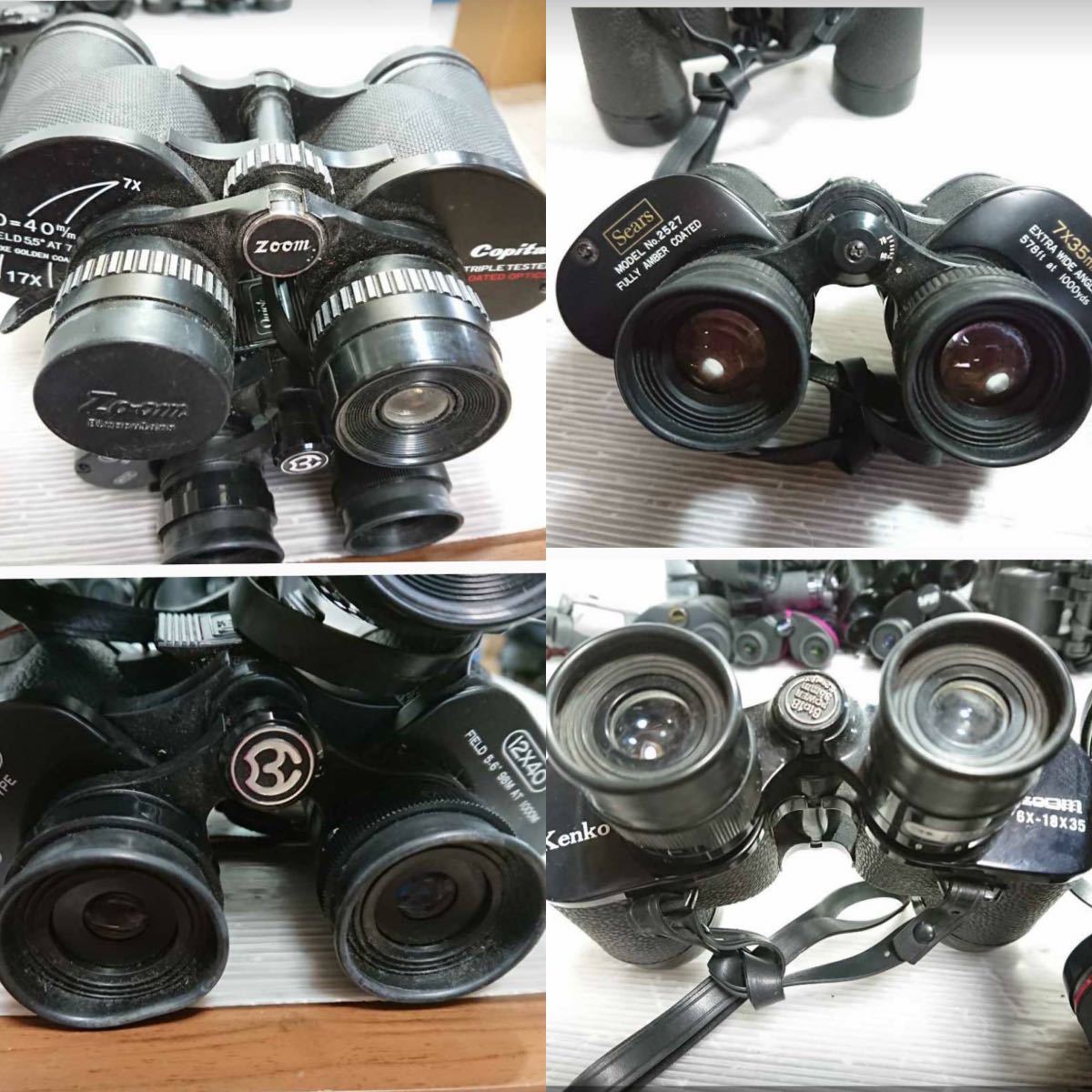 【H114】双眼鏡まとめて20台セット！kenko/vixen/VISTA/Fokus/Sears/tasco他 10.2kg 120サイズ 双眼鏡 Vixen Nikon MZ ビクセン キャノン
