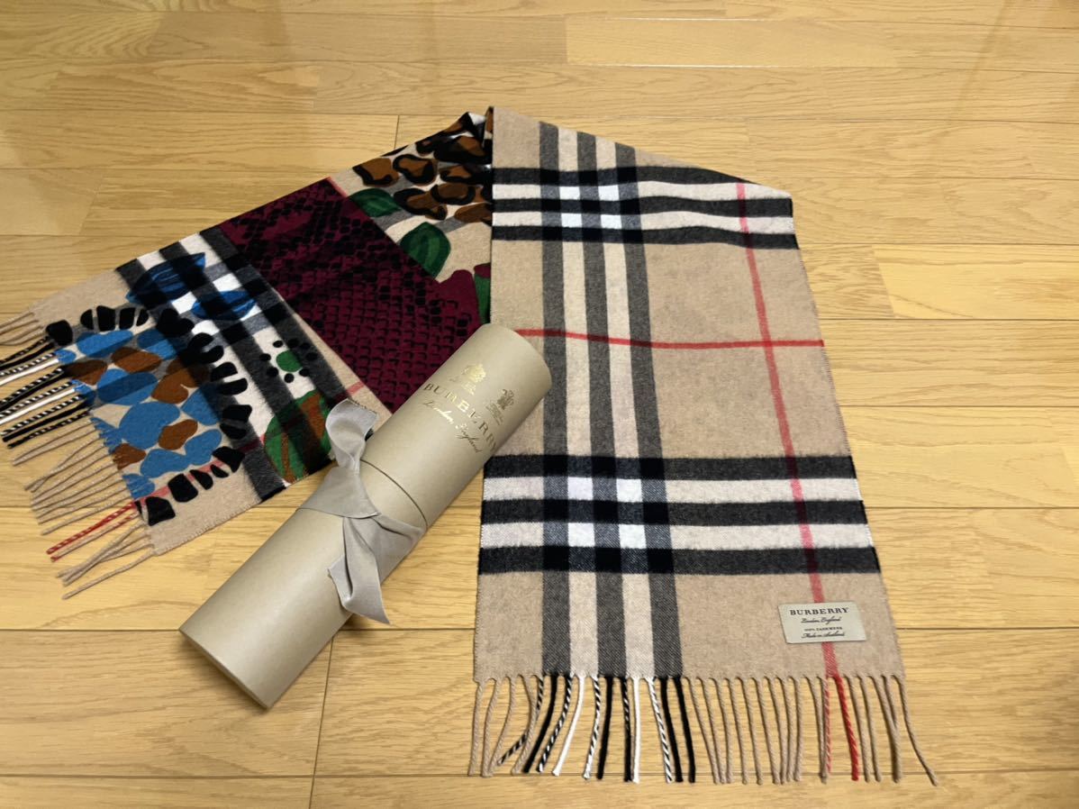 BURBERRY バーバリー マフラー カシミア100％ 希少品 美品