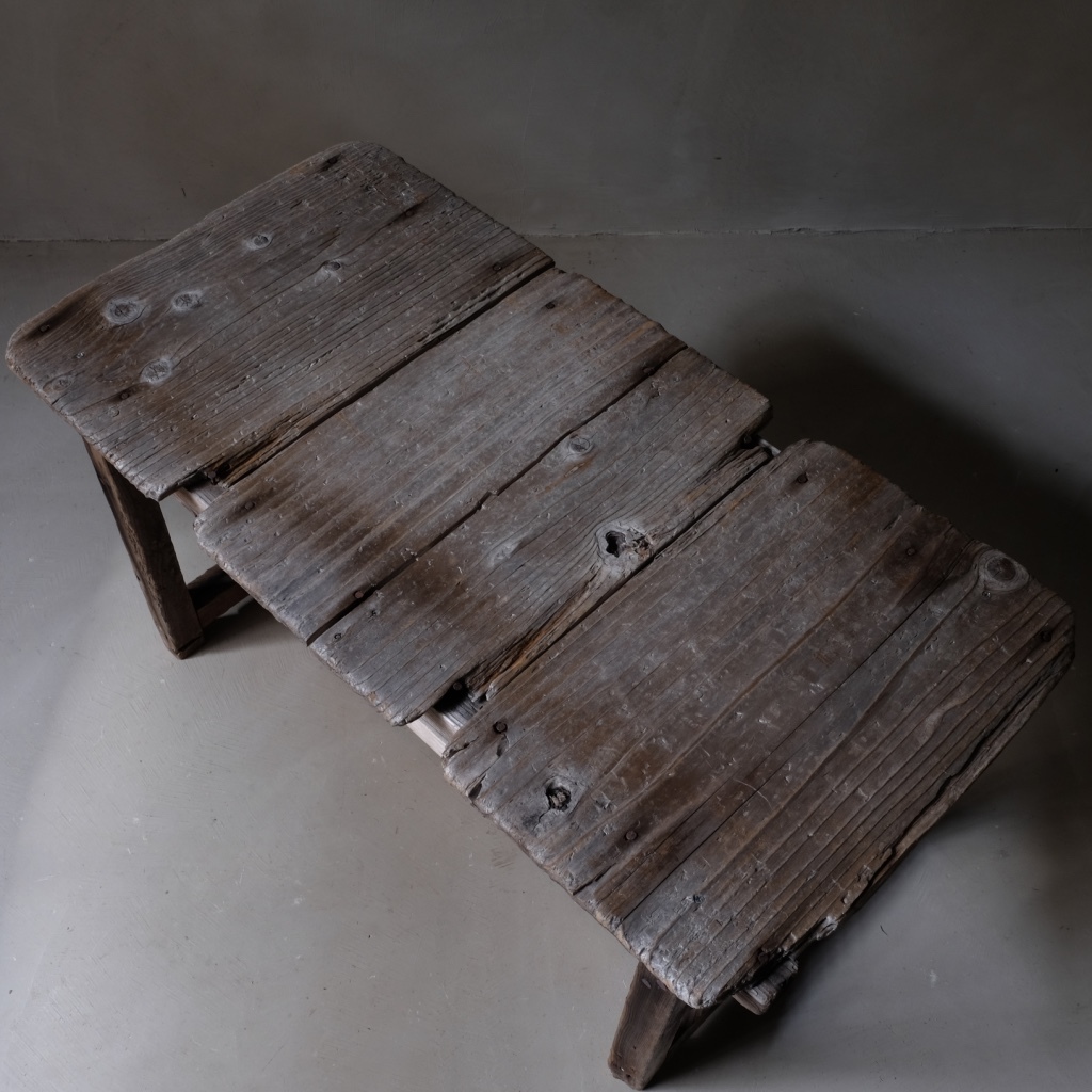 杉材 古い花台展示台 サイドテーブル 座卓 古家具 古道具