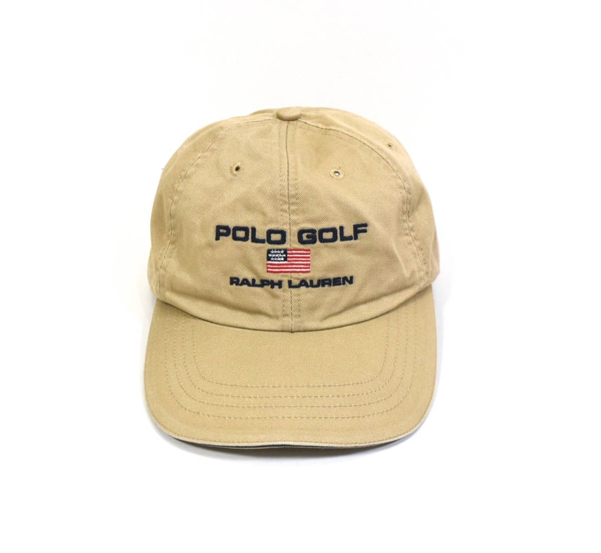 1990s RALPH LAUREN POLO GOLF 6-Panel cap Beige オールド ラルフローレン ポロゴルフ コットンキャップ 帽子 ベージュ