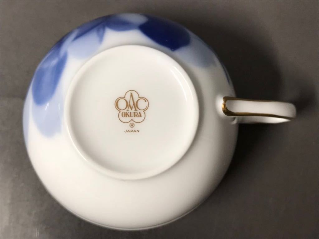 大倉陶園 ブルーローズ OKURA 2客セット カップ＆ソーサー カップ&amp;ソーサー ペア 未使用 2客 未使用品 公式通販 オールド 箱付き ファッションキッチン・日用品・その他 - カップ\u0026ソーサー