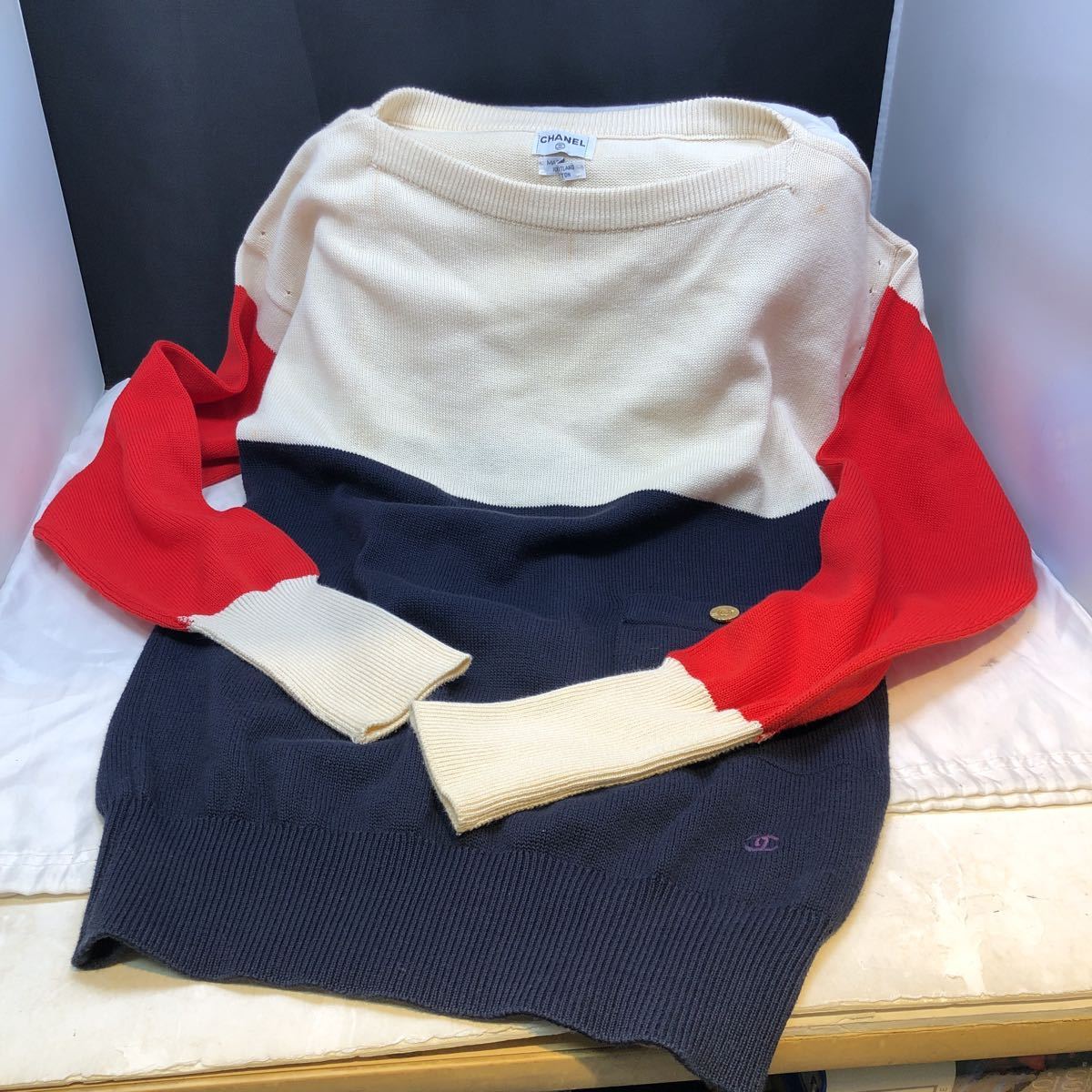 CHANEL シャネル サマーセーター オフショルダー コットン100% COTTON