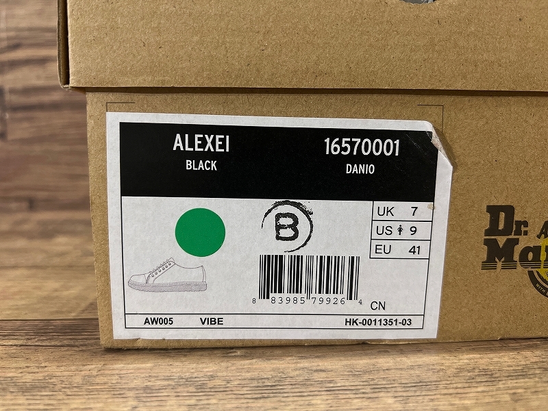 Dr.Martens ドクターマーチン ALEXEI アレクセイ メタル トゥ キャップ フルグレイン レザー スニーカー シューズ UK7