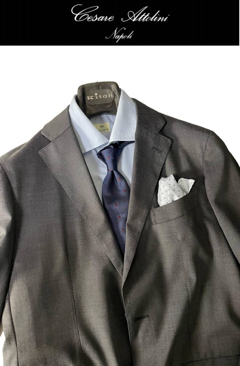 Cesare Attolini Napoli アットリーニ サルトリア ナポリの伝統技法を用いて作られたハンドメイド/ネィビー　ネクタイ 