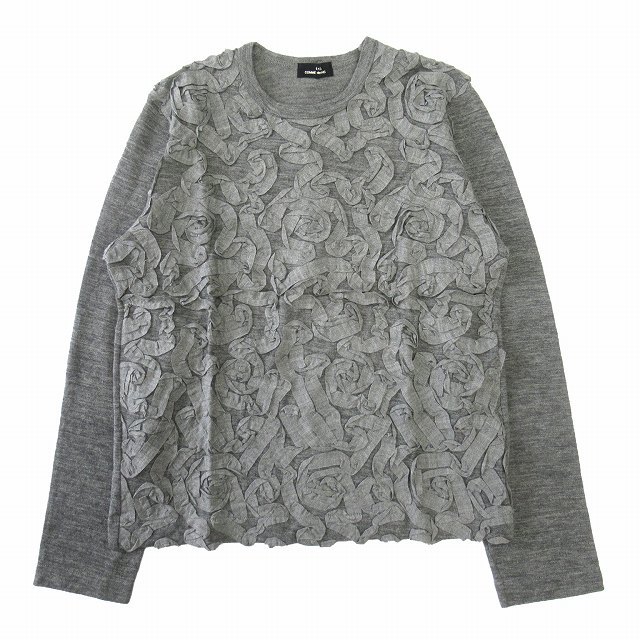 美品 トリココムデギャルソン vintage tricot COMME des GARCONS 花柄 モチーフ ウール ニット セーター カットソー 長袖 ヴィンテージ