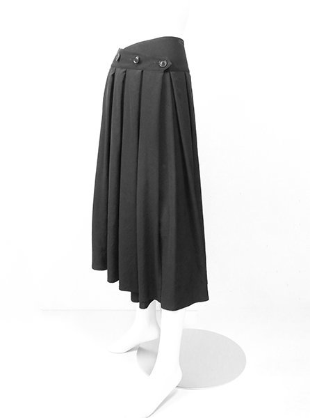 Y's ◇ プリーツ ロングスカート 黒 サイズ2 (下げ札付き) ラップ Y's