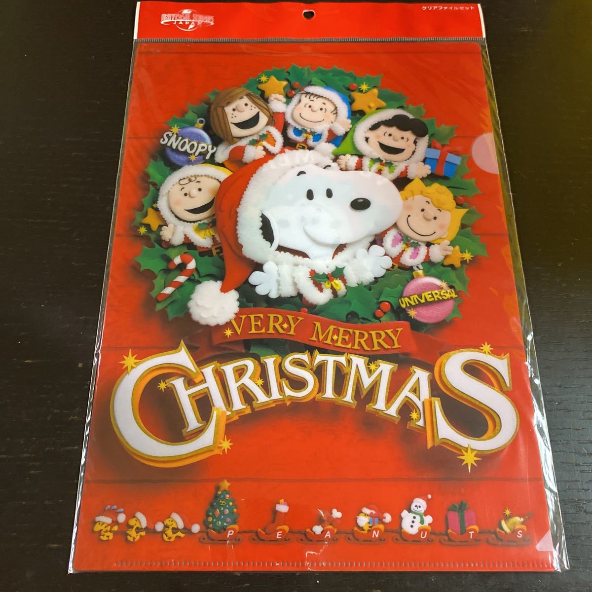スヌーピー クリアファイル クリスマス ユニバーサルスタジオジャパン 
