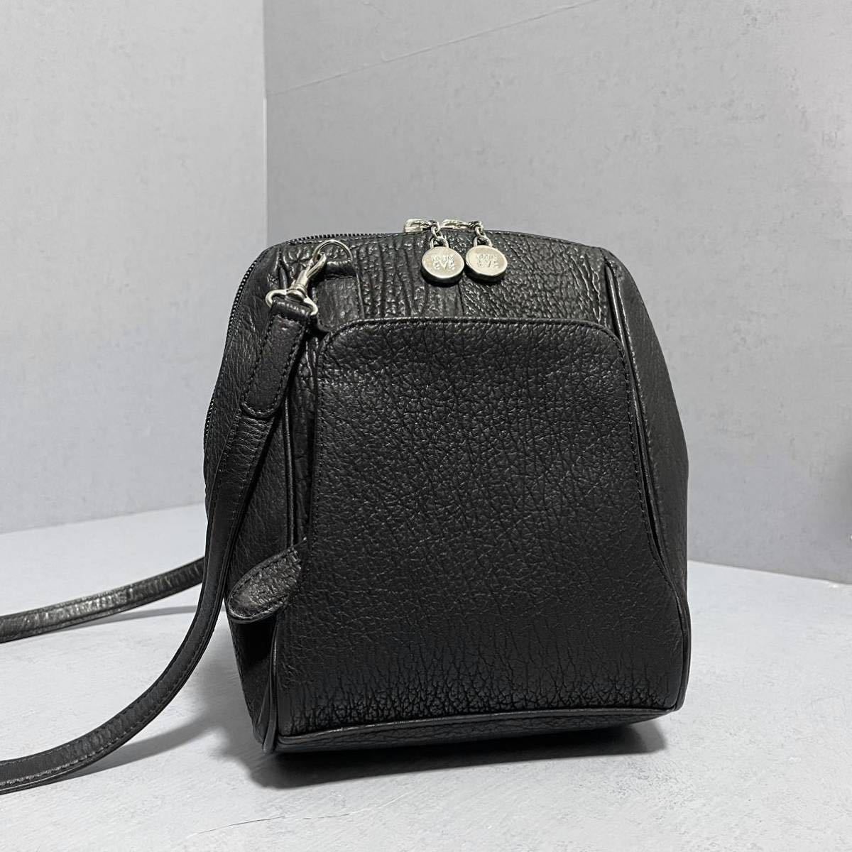 未使用品】1円スタート シャーク サメ革 鮫革 ショルダーバッグ クロス 