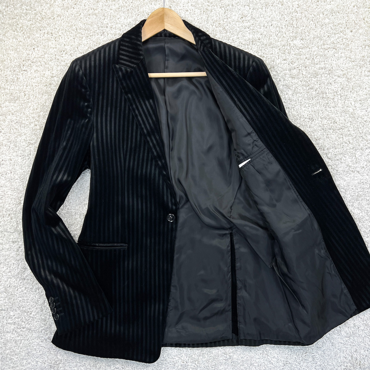 EMPORIO ARMANI】大人の着こなし◎コットン混 ベロアテーラード 
