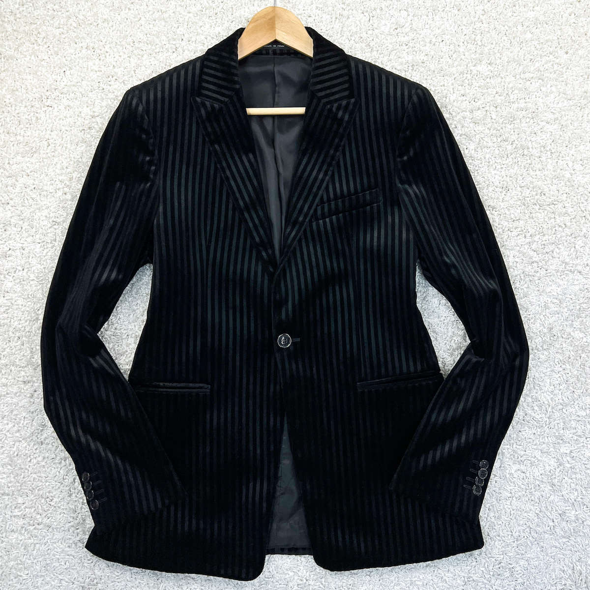 EMPORIO ARMANI】大人の着こなし◎コットン混 ベロアテーラード 
