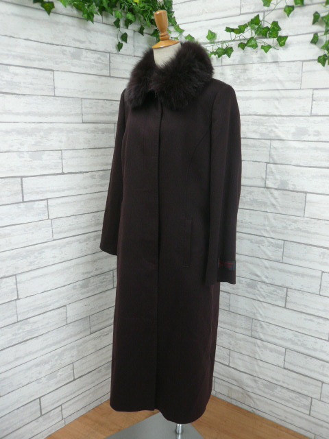 カシミヤ×ブルーフォックス◇Mayu カシミヤ ロング コート レディース 