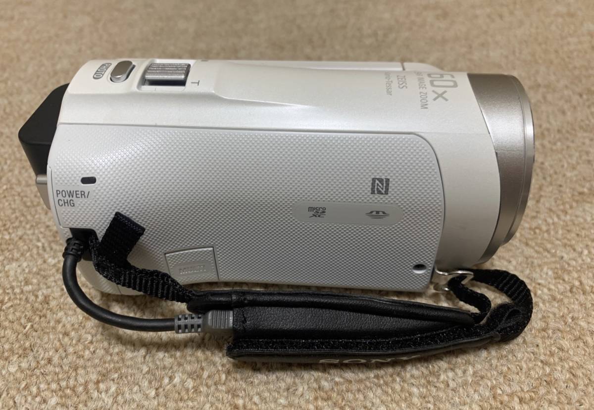 ☆美品・送料無料☆ SONY HDR-CX485 (ホワイト) ハンディカム + 純正
