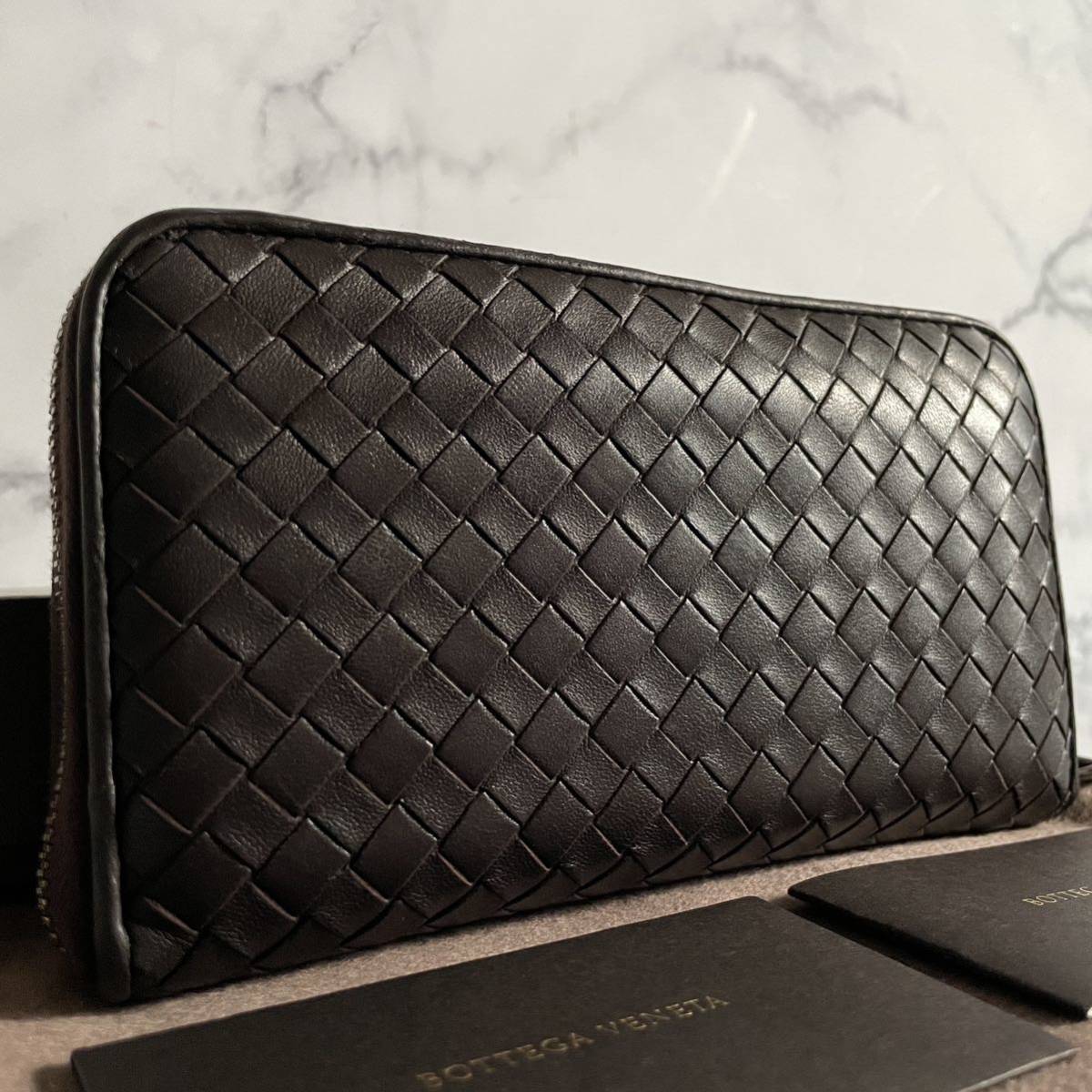 ボッテガヴェネタ VENETA BOTTEGA イントレチャート レザー 長財布 激 