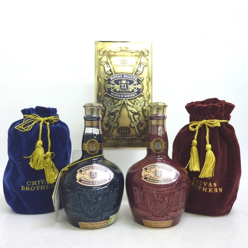 ロイヤルサルート 21年 青陶器/赤陶器 2本セット 700ml 巾着付 【公式
