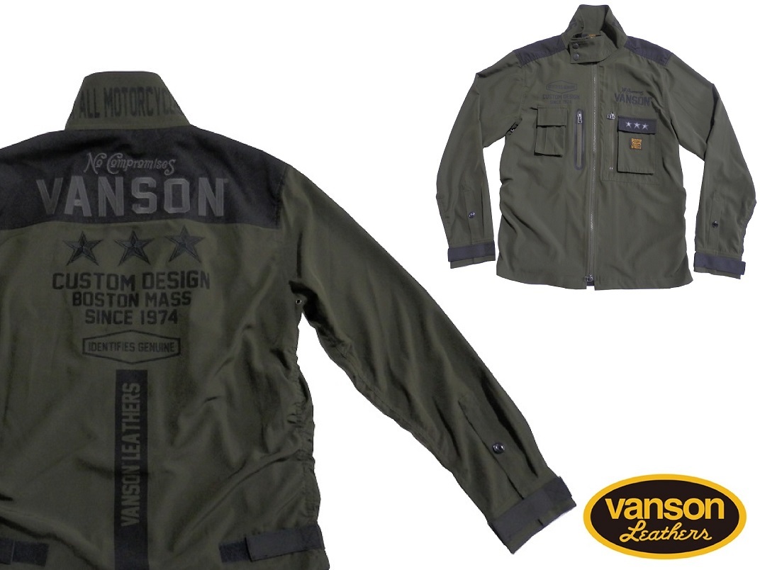 バンソン／vanson／Lサイズ／ストレッチシャツ／NVSLー2101／長袖シャツ／新品／送料無料／バイカー／ジップアップ