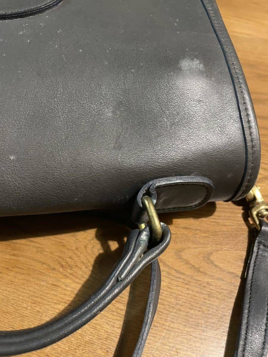  オールドコーチ ビンテージ 80年代 本革 2way手提げ USA製 ビンテージ ショルダーバック レザー 黒 VINTAGE COACH グラブタンレザー