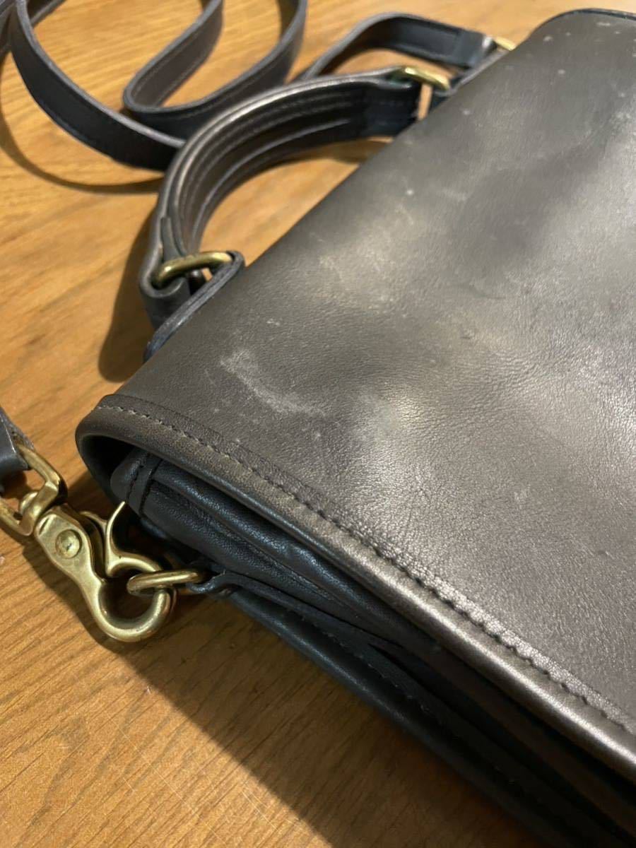  オールドコーチ ビンテージ 80年代 本革 2way手提げ USA製 ビンテージ ショルダーバック レザー 黒 VINTAGE COACH グラブタンレザー