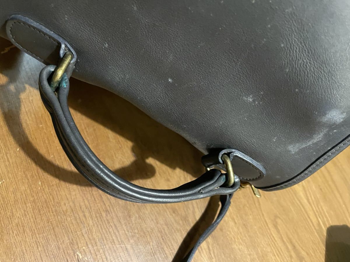  オールドコーチ ビンテージ 80年代 本革 2way手提げ USA製 ビンテージ ショルダーバック レザー 黒 VINTAGE COACH グラブタンレザー