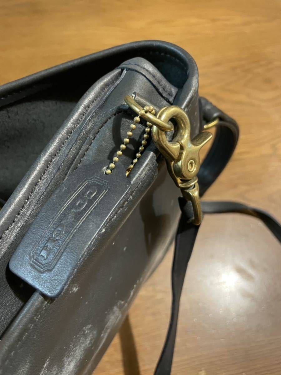  オールドコーチ ビンテージ 80年代 本革 2way手提げ USA製 ビンテージ ショルダーバック レザー 黒 VINTAGE COACH グラブタンレザー