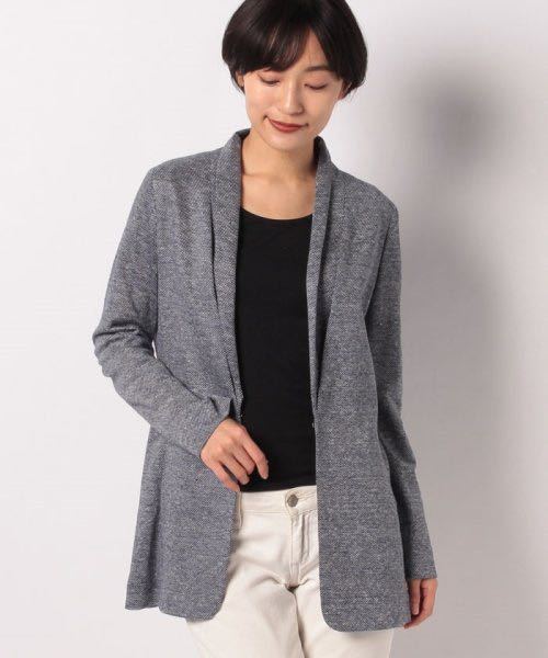 AM63☆新品送料無料レリアンプラスハウスleilian13+サイズ 【BOTTO GIUSEPPE】ショールカラージャケット