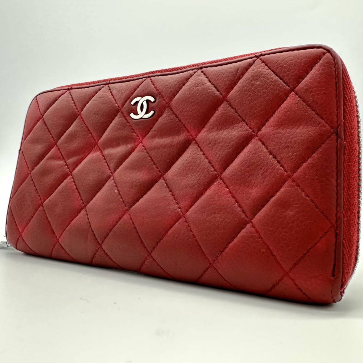 CHANEL シャネル 長財布 ラウンドジップ ココマーク マトラッセ 