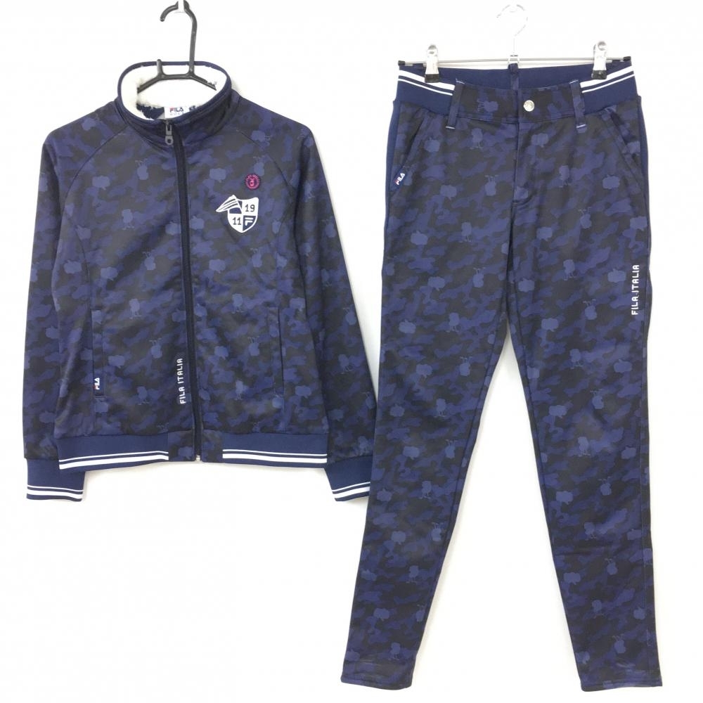 美品】FILA GOLF フィラゴルフ 上下セット(ブルゾン×パンツ) ネイビー