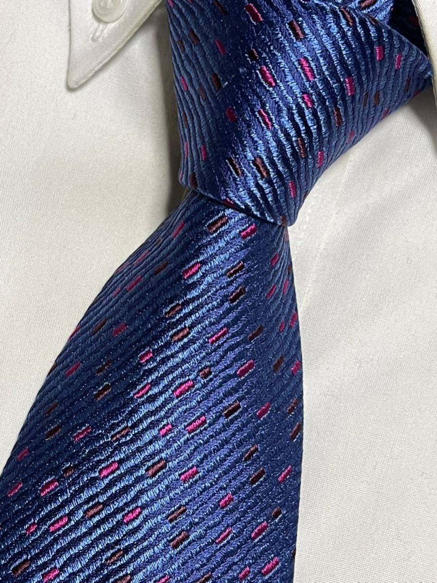 美品 ″Charvet″ シャルべ ドット ブランドネクタイ 212364