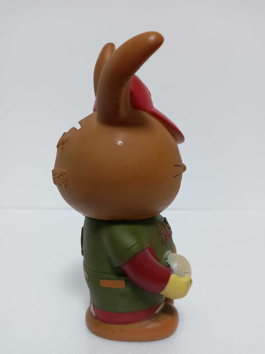 約13cm 千葉相互銀行 しあわせミミちゃん 貯金箱 ソフビ/昭和レトロ