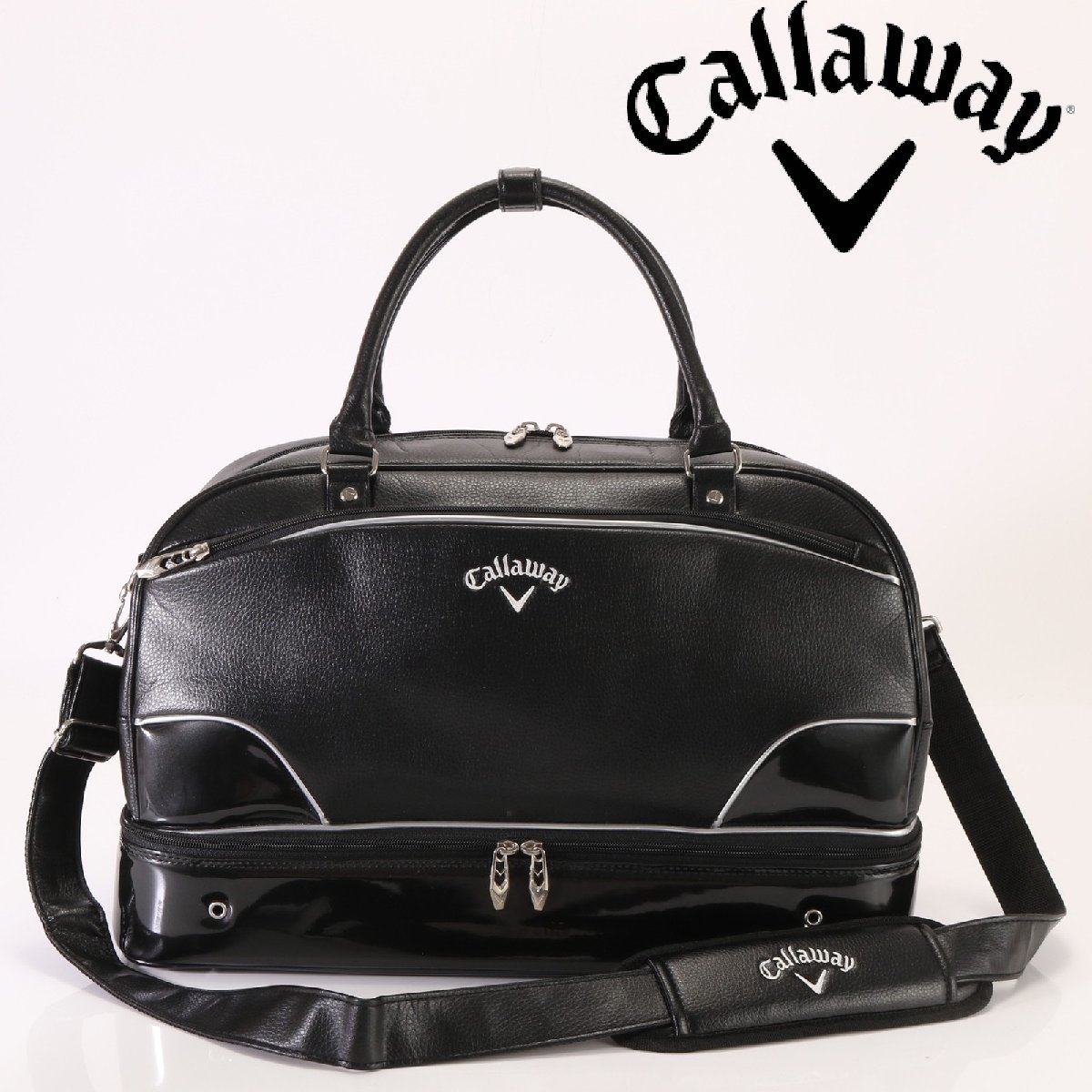 ■1円■新品同様■キャロウェイ■2WAY■ボストン バッグ■レザー■斜め掛け 出張 旅行 ショルダー メッセンジャー 本革 A4 メンズ M YA2-A6