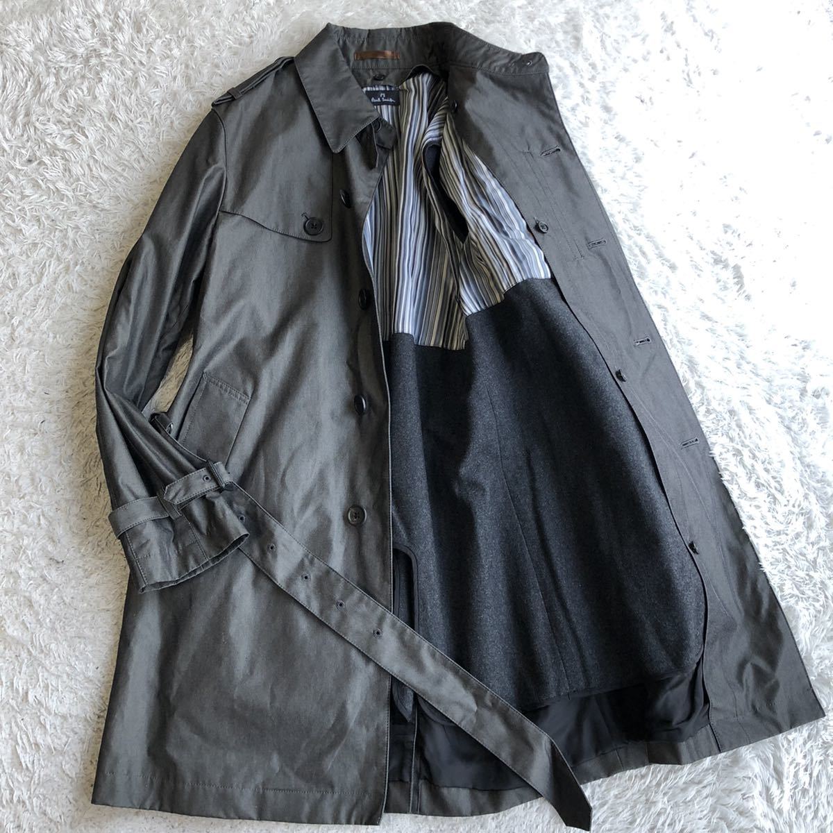 美品】 ポールスミス カシミヤ ウール ライナー トレンチコート マルチ 