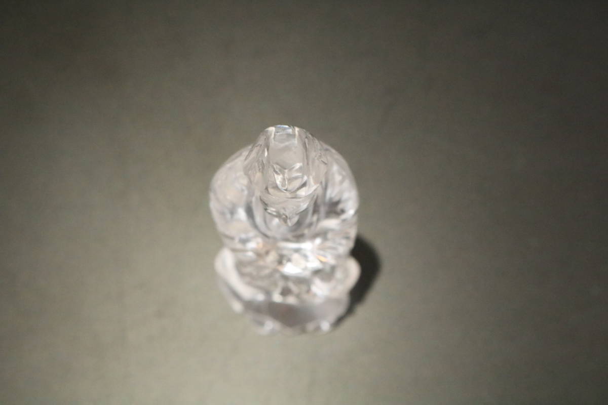 水晶 ◇木彫 ☆ 国内外の優れた - 観音様 彫刻 (木製台座付き) ◇