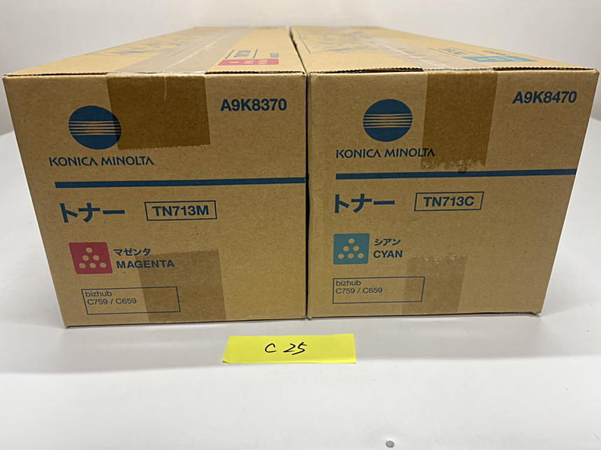 C-25【新品】コニカミノルタ トナー TN713 C/M シアン/マゼンタ 2色2本