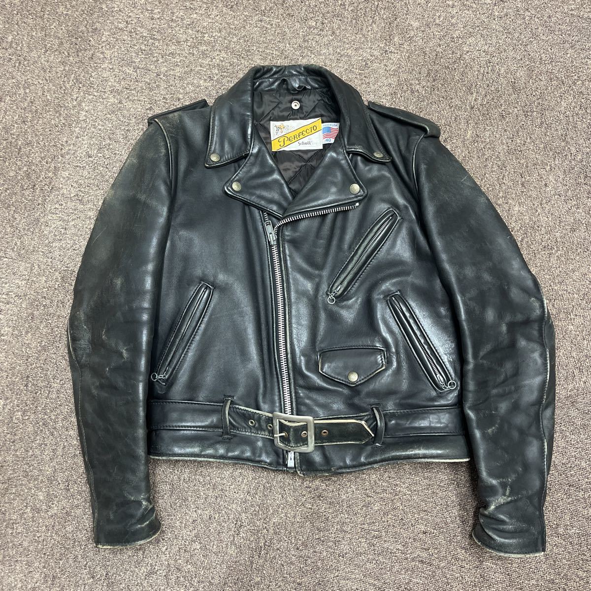 正規品，HOT Schott ダブルライダース ショット ダブルライダースジャケット レザー 革ジャン ジャンパー サイズ40 ブラック(ライダースジャケット)｜売買されたオークション情報、yahooの商品情報をアー 男性用