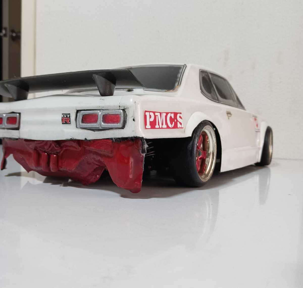 1円~1/10ラジコンボディ スカイラインハコスカGTR リアバンパーレス