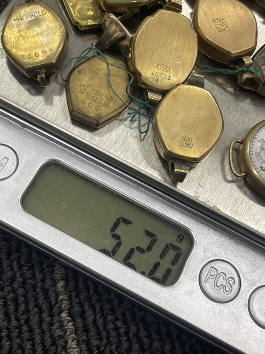127.まとめ売り・大量・金無垢 腕時計 総重量約52g K18/750 K14/585 刻印
