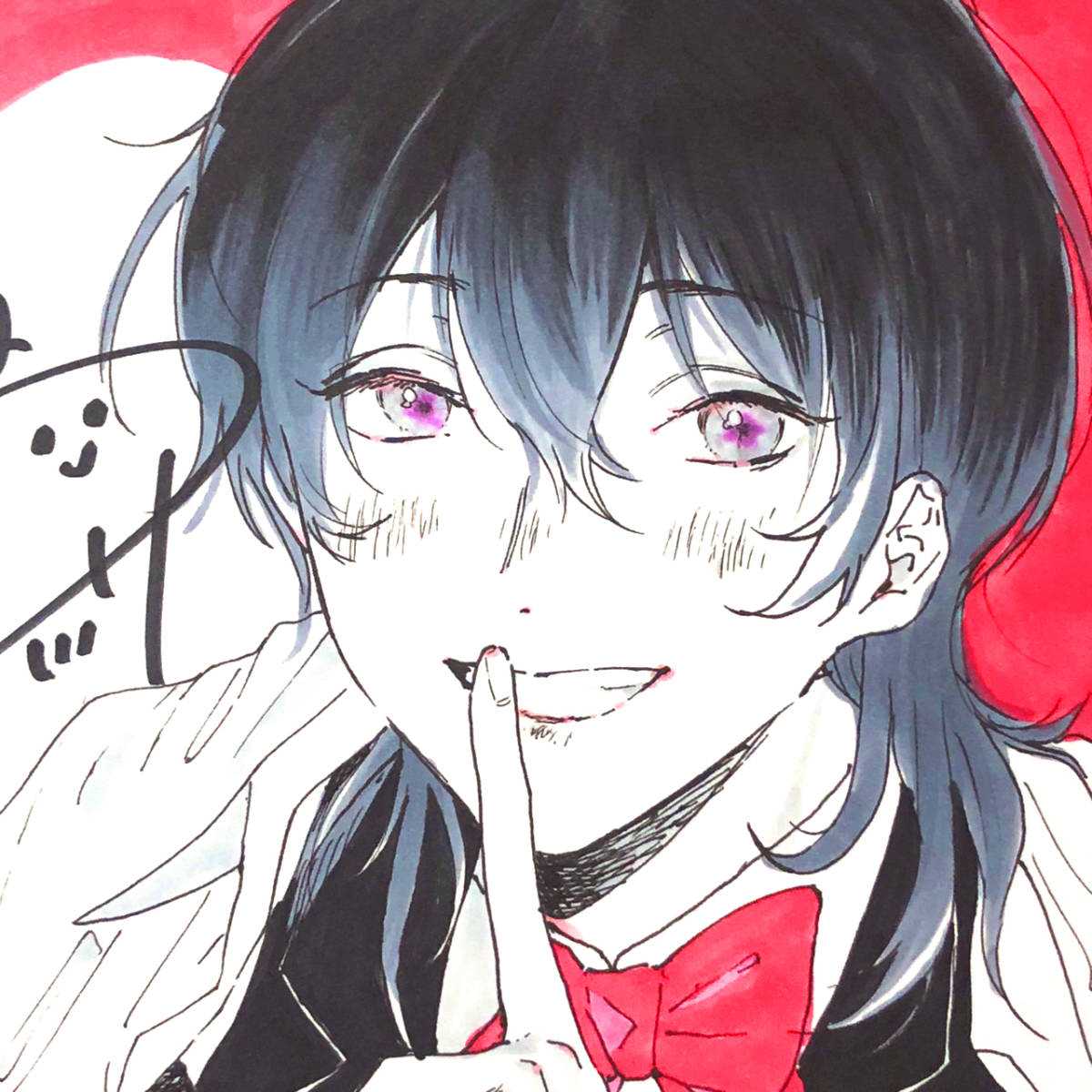 最新作，人気SALE サイン色紙《assaworks》手書きイラスト【リオ】