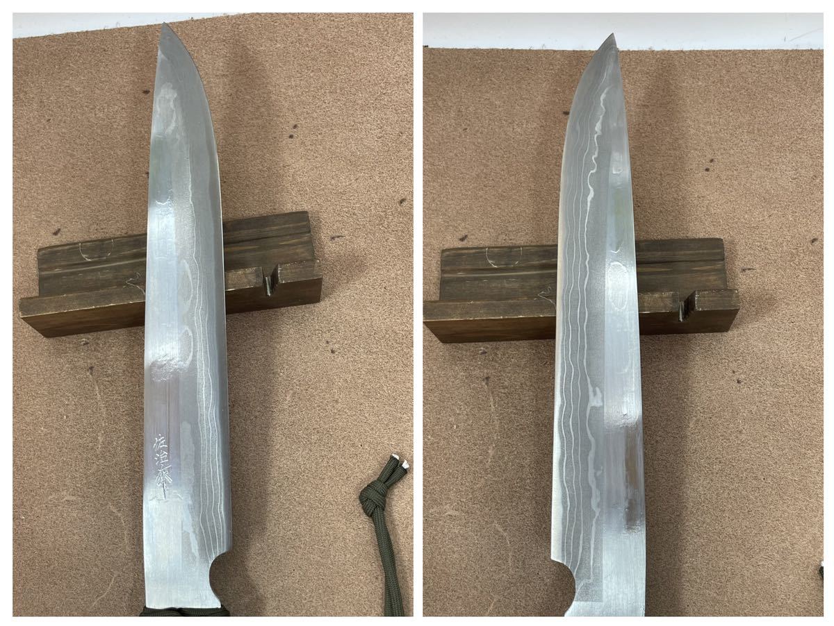 佐治武士作 武蔵270 剣鉈両刃 白紙多層鋼 パラコード巻き 未使用保管品 