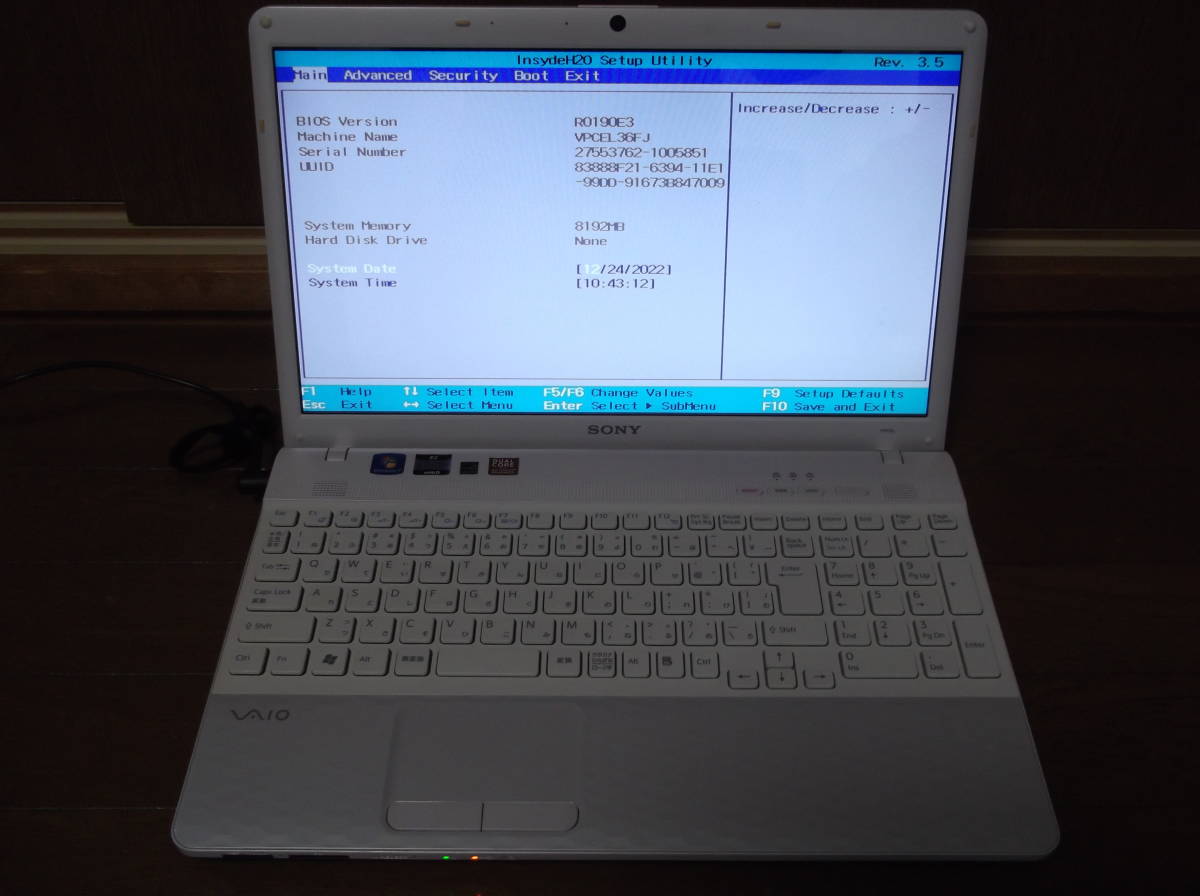 SONY Vaio　　PCG-71C11N　　E-450　　8Gメモリ　　動作品ですがHDD無しのジャンク