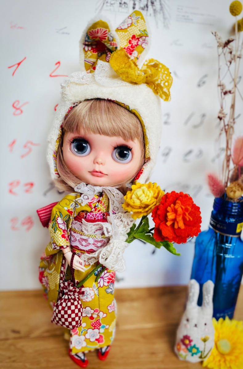 ブライス・リカちゃんアウトフィット Blythe ☆梅もも呉服店☆着物5点