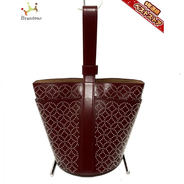 アライア ALAIA ハンドバッグ 7W1G133PCY65 - レザー ボルドー スタッズ バッグ