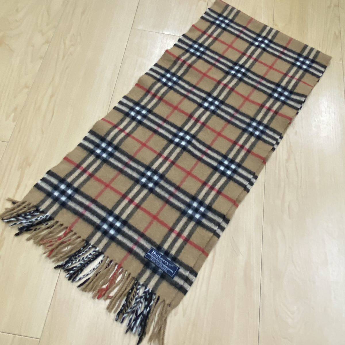 BURBERRY バーバリー チェックマフラー カシミヤ混マフラー ブラウン