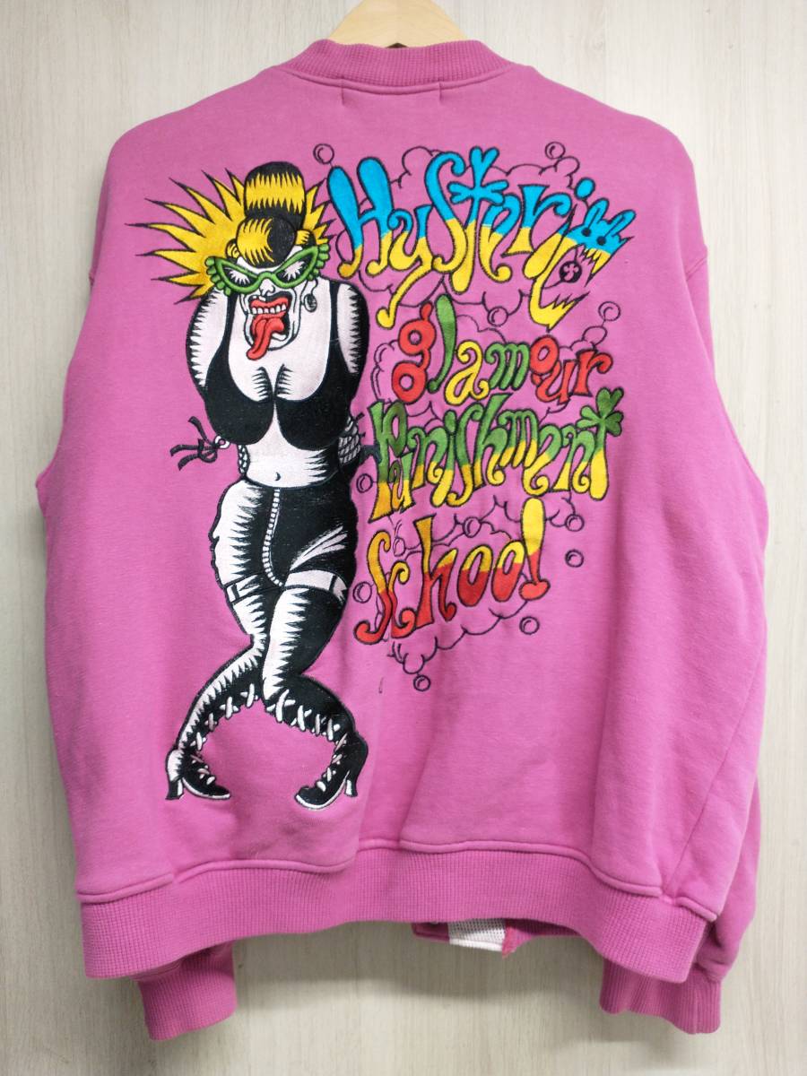 HYSTERIC GLAMOUR ヒステリックグラマー 2CJ-0295 80～90s ヒスオバ刺繍 ヴィンテージ ブルゾン メンズ ピンク フリー 綿 ポリエステル