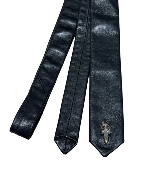 ♪未使用廃盤 正規品 CHROME HEARTS ダガーレザー ナローネクタイ 