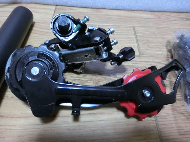 ミニベロ折りたたみハンドル回り一式+7S用リアディレイラー