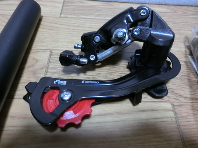 ミニベロ折りたたみハンドル回り一式+7S用リアディレイラー